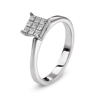RING WHITE GOLD 750 & PRECIOUS STONES - 50556