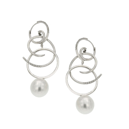 EARRINGS WHITE GOLD 750 & PEARLS - 50922