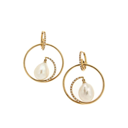 EARRINGS PINK GOLD 750 & PEARLS - 50927