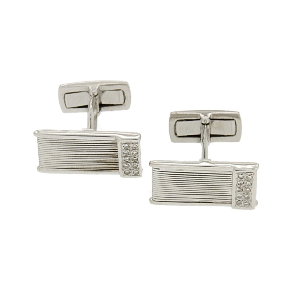 CUFFLINKS WHITE GOLD 750 & PRECIOUS STONES