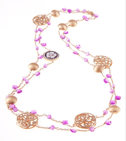 NECKLACE  SILVER 925 & SYNTHETIC STONES - 53491