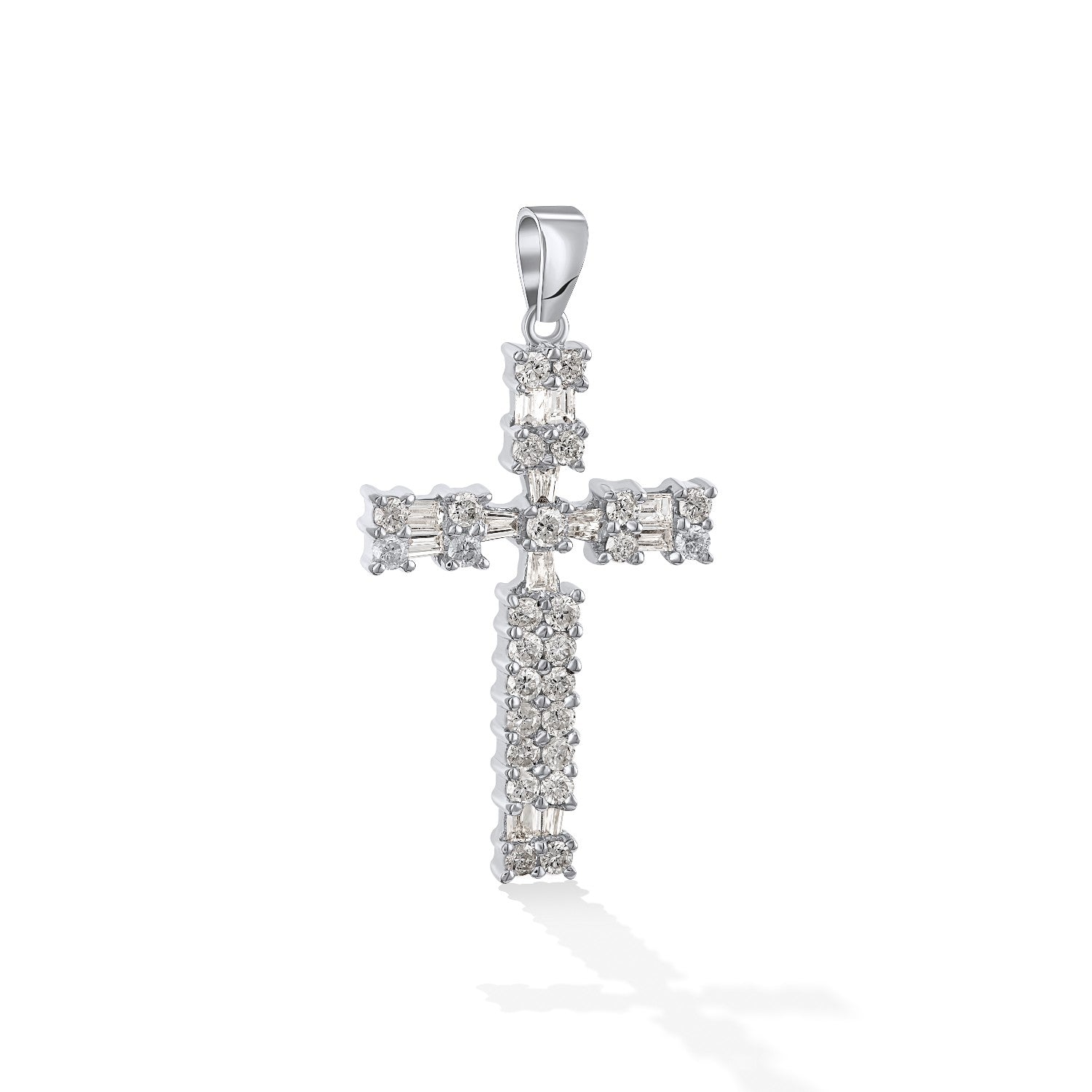 CROSS WHITE GOLD 750 & PRECIOUS STONES