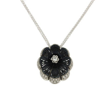 NECKLACE WHITE GOLD 750 WITH PRECIOUS STONES & CHAIN - 55585