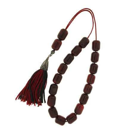 ROSARY RESHAPED AMBER & SILVER - 56604