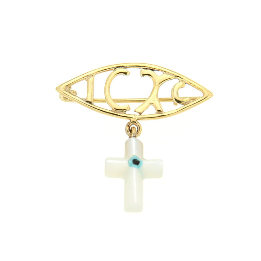 BROOCH  GOLD 585 & SEMIPRECIOUS STONES - 56702 - Availability: Up to 1 month