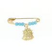 BROOCH  GOLD 585 & SYNTHETIC STONES - 57026 - Availability: Up to 1 month