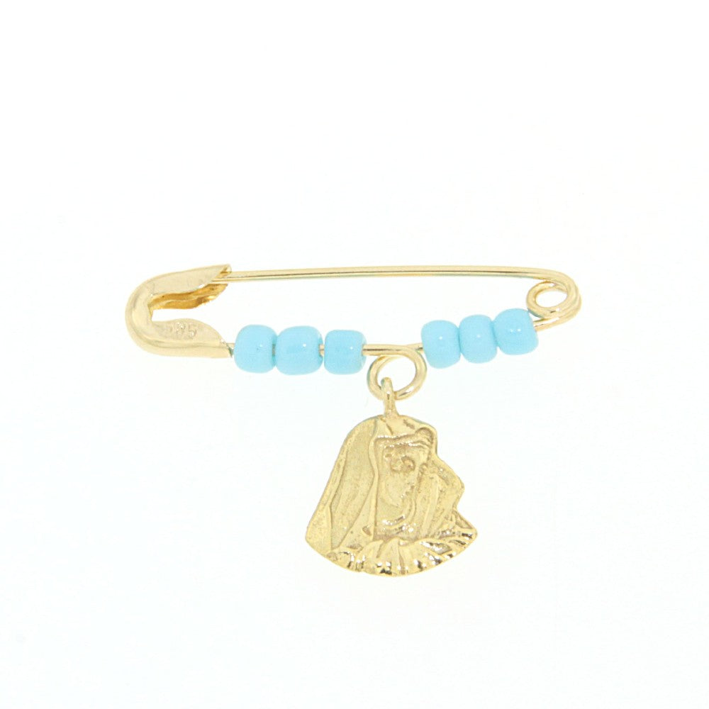 BROOCH  GOLD 585 & SYNTHETIC STONES - 57027 - Availability: Up to 1 month