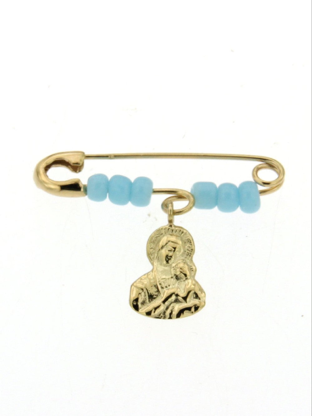 BROOCH  GOLD 585 & SYNTHETIC STONES - 57028 - Availability: Up to 1 month