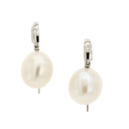 EARRINGS WHITE GOLD 750 & PEARLS - 57262