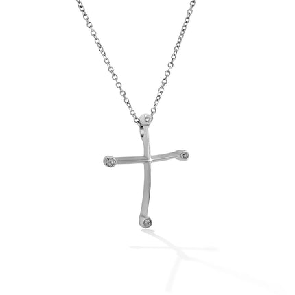 CROSS WHITE GOLD 585 & PRECIOUS STONES - 58893