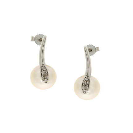 EARRINGS WHITE GOLD 750 & PEARLS - 59163 - Availability: Immediately