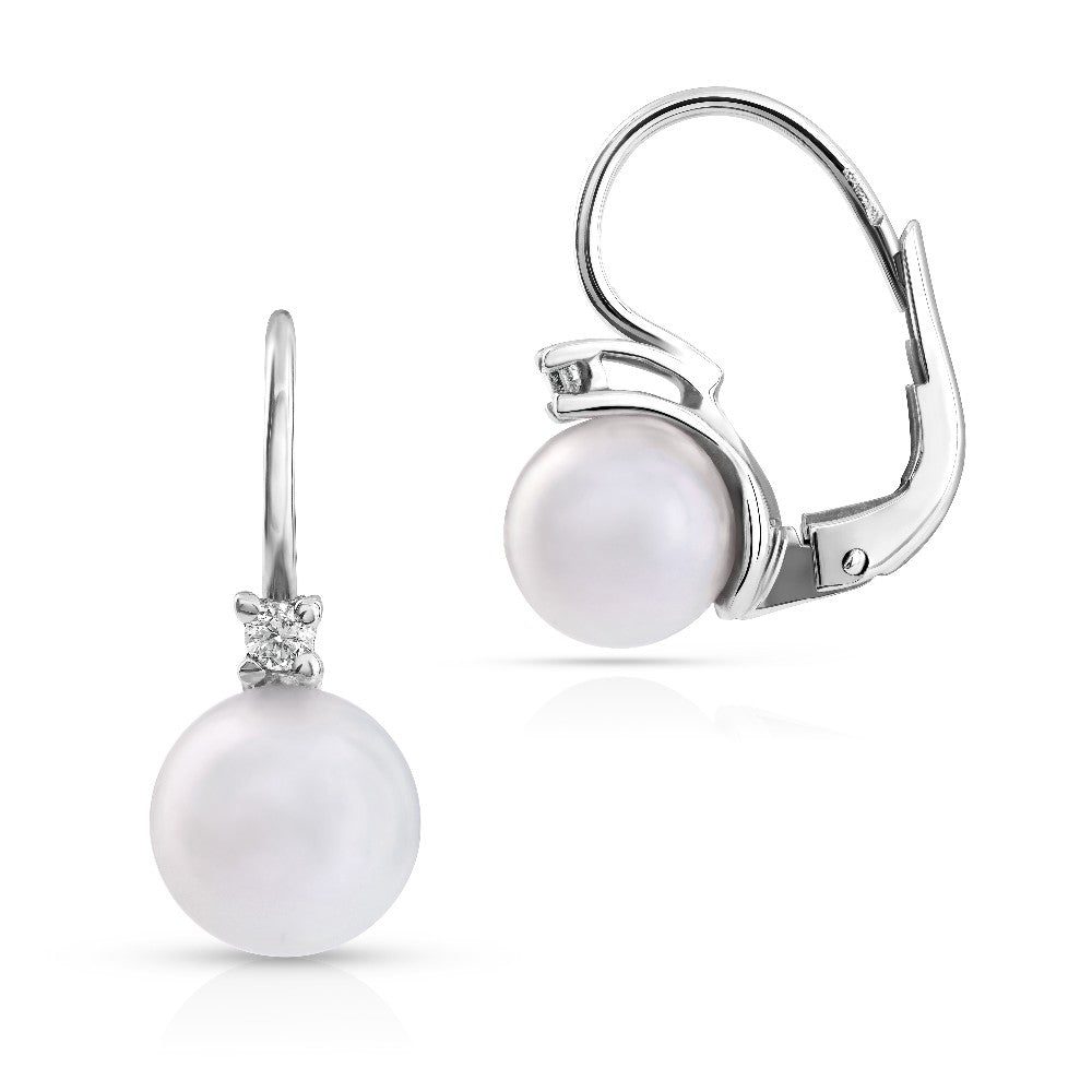 EARRINGS WHITE GOLD 750 & PEARLS  - 59166