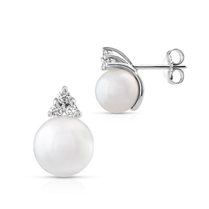 EARRINGS WHITE GOLD 750 & PEARLS - 59804