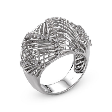 RING WHITE GOLD 750 & PRECIOUS STONES - 6245