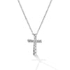 CROSS WHITE GOLD 750 & PRECIOUS STONES WITH CHAIN - 6278