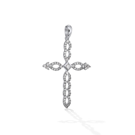 CROSS WHITE GOLD 750 & PRECIOUS STONES