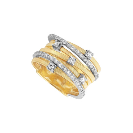 RING YELLOW & WHITE GOLD 750 & PRECIOUS STONES  - 63647