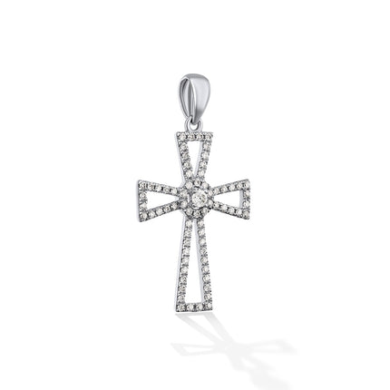 CROSS WHITE GOLD 750 & PRECIOUS STONES