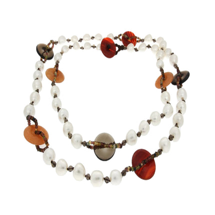 NECKLACE WITH SEMIPRECIOUS STONES & PEARLS - 66980