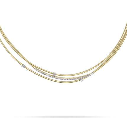 NECKLACE YELLOW & WHITE GOLD 750 & PRECIOUS STONES - 67447