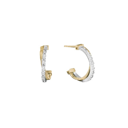 EARRINGS YELLOW & WHITE GOLD 750 & PRECIOUS STONES - 67458