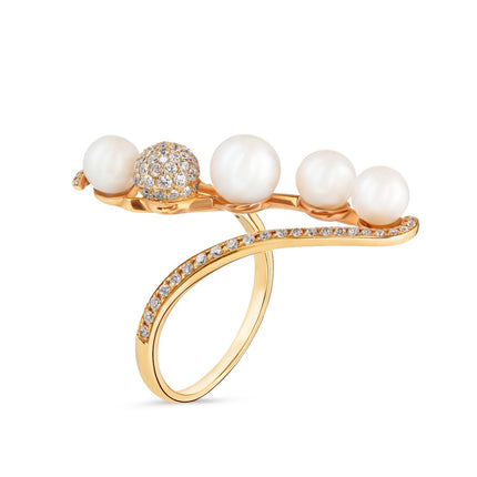 RING PINK GOLD 750 & PEARLS - 67872