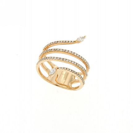 RING PINK GOLD 750 & PRECIOUS STONES - 67876