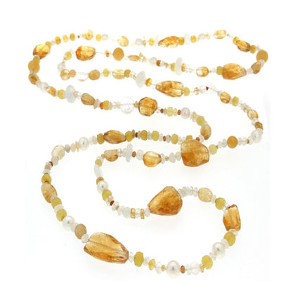 NECKLACE WITH SEMIPRECIOUS STONES & PEARLS - 68226