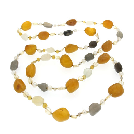 NECKLACE WITH SEMIPRECIOUS STONES & PEARLS - 68426