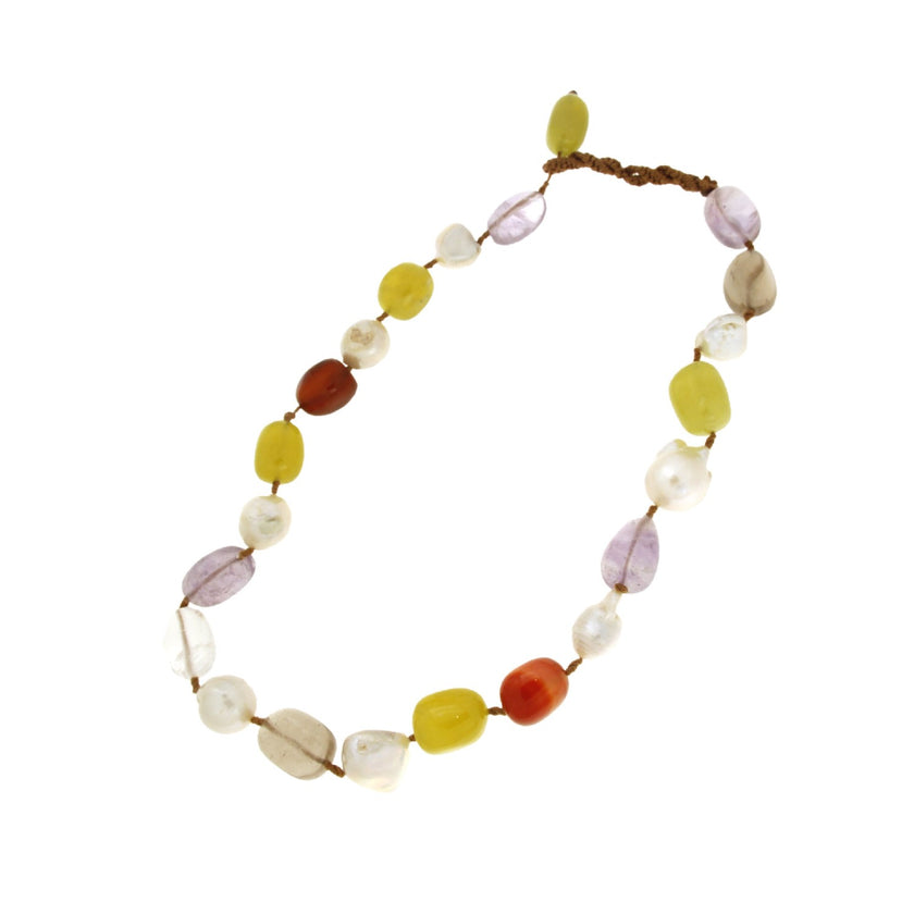 NECKLACE WITH PEARLS & SEMIPRECIOUS STONES - 69315 - Availability: Immediately