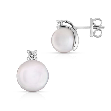 EARRINGS WHITE GOLD 750 & PEARLS - 69822