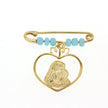 BROOCH  GOLD 585 & SYNTHETIC STONES - 70069 - Availability: Up to 1 month