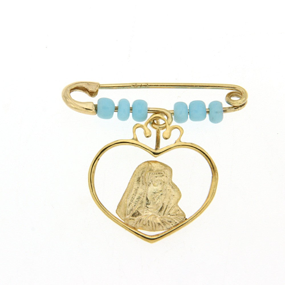BROOCH  GOLD 585 & SYNTHETIC STONES - 70069 - Availability: Up to 1 month
