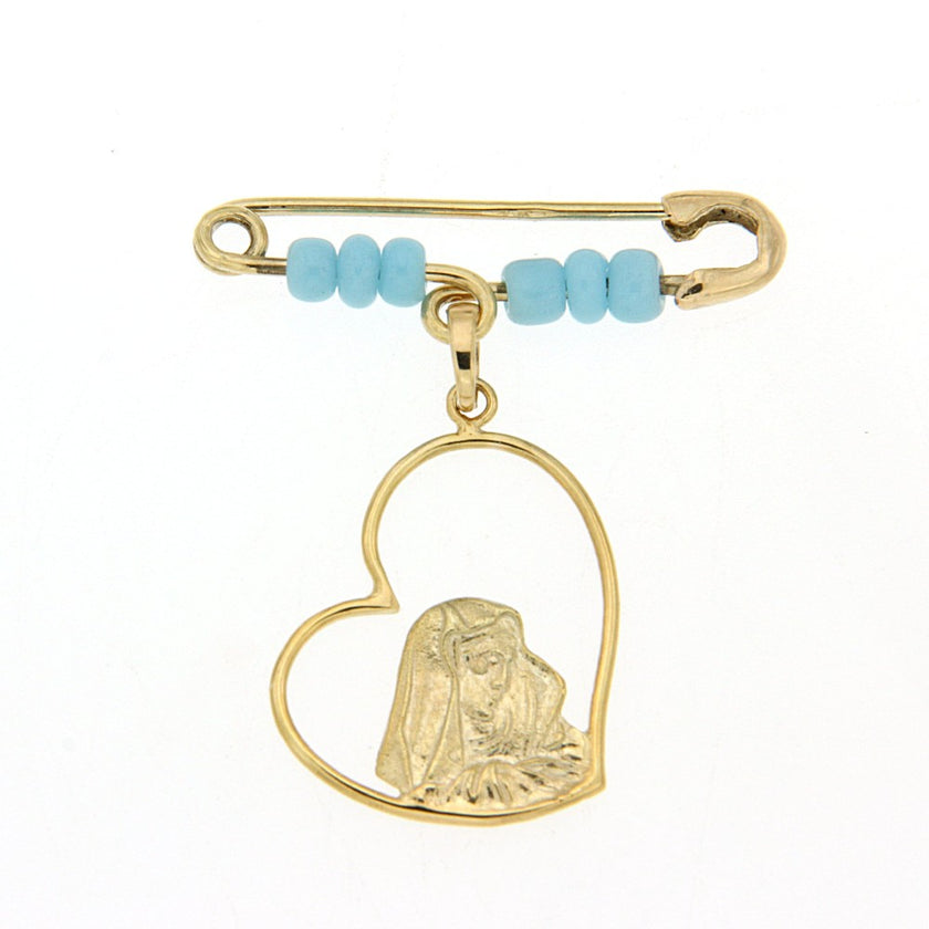 BROOCH  GOLD 585 & SYNTHETIC STONES - 70070 - Availability: Up to 1 month