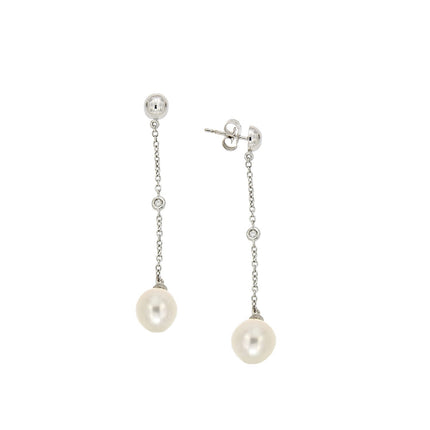 EARRINGS WHITE GOLD 750 & PEARLS - 71798