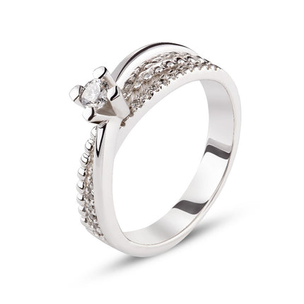 RING WHITE GOLD 750 & PRECIOUS STONES - 71977