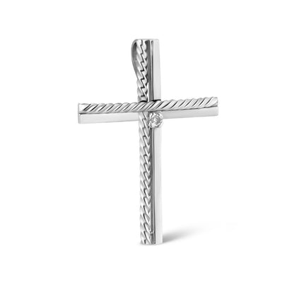 CROSS WHITE GOLD 750 & PRECIOUS STONES - 72093