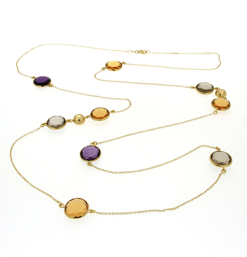 NECKLACE  GOLD 750 & SEMIPRECIOUS STONES  - 72135