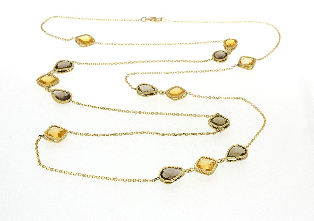 NECKLACE YELLOW GOLD Κ18 ΜΕ SEMIPRECIOUS STONES - 72355