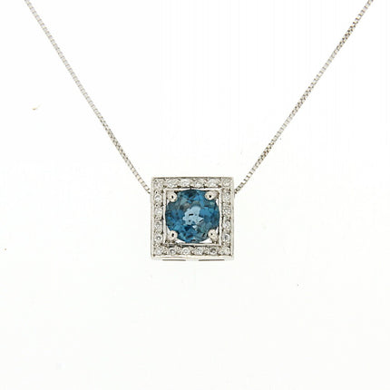 PENDANT WHITE GOLD 750 & PRECIOUS STONES - 72447
