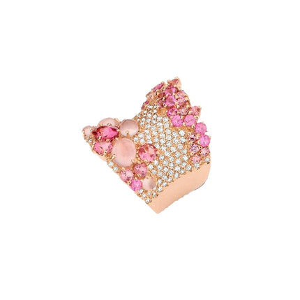 RING PINK GOLD 750 & PRECIOUS STONES - 72856