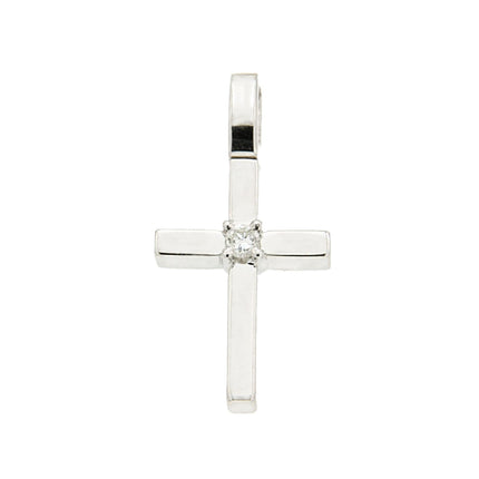 CROSS WHITE GOLD 750 & PRECIOUS STONES - 73162