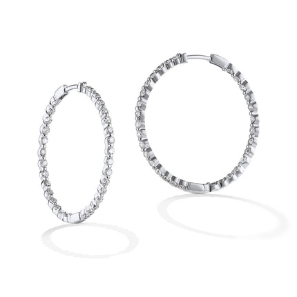 EARRINGS WHITE GOLD 750 & PRECIOUS STONES - 73164