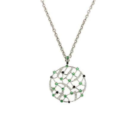 PENDANT WHITE GOLD 750 & PRECIOUS STONES - 73299