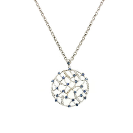 PENDANT WHITE GOLD 750 & PRECIOUS STONES - 73352