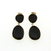 EARRINGS  GOLD 375 & BLACK ONYX