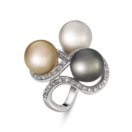 RING WHITE GOLD 750 & PEARLS - 73483