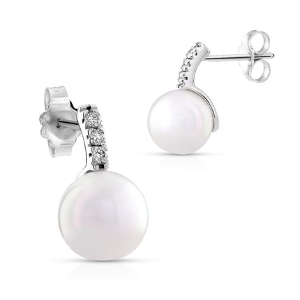 EARRINGS WHITE GOLD 750 & PEARLS - 73487
