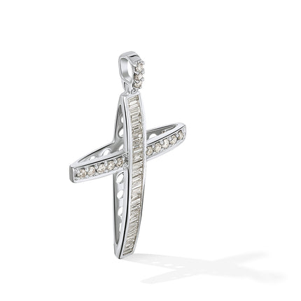 CROSS WHITE GOLD 750 & PRECIOUS STONES - 73537