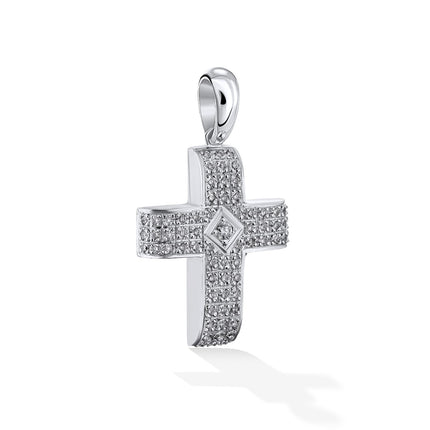 CROSS WHITE GOLD 750 & PRECIOUS STONES - 7375